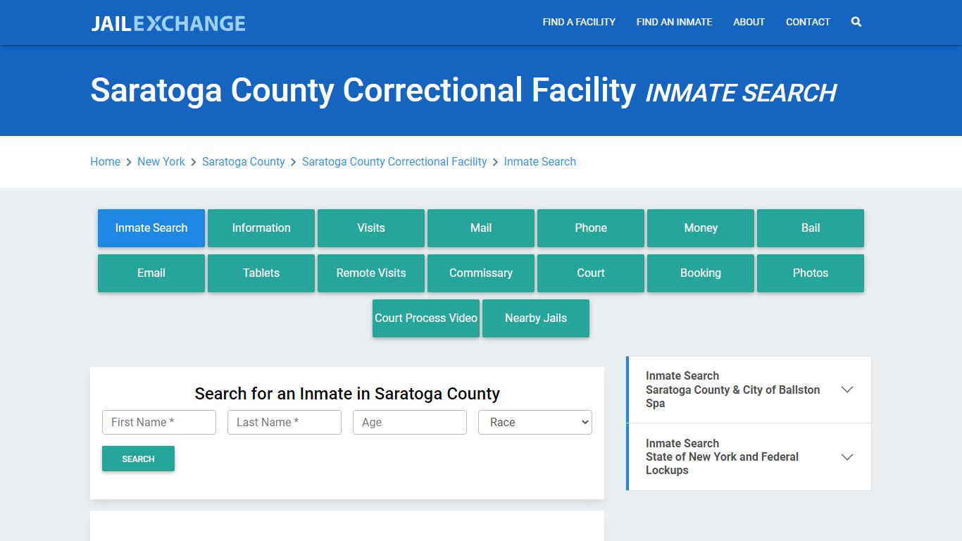 Saratoga County Correctional Facility Inmate Search - Jail Exchange