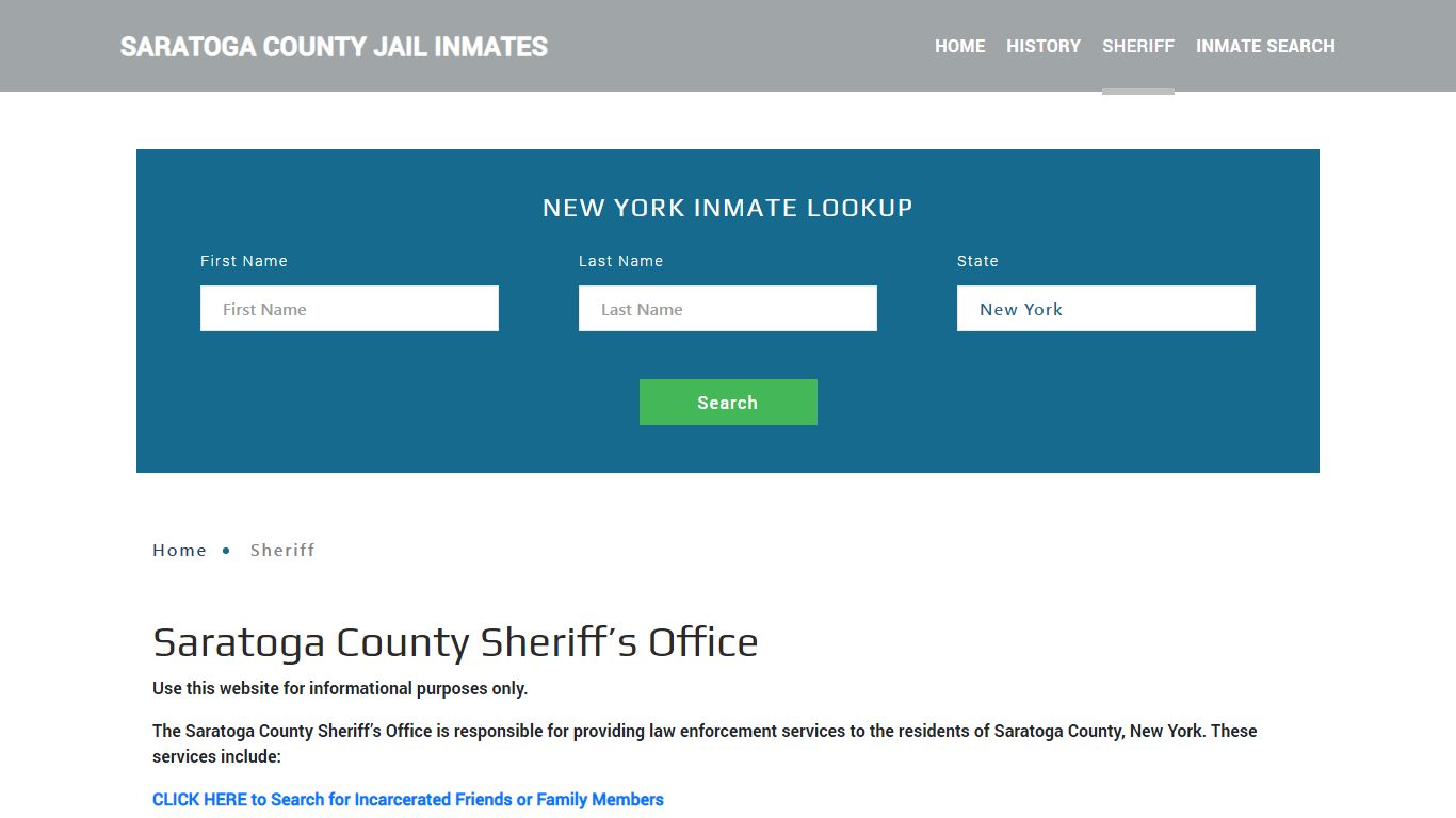 Saratoga County Sheriff, NY Arrest Warrant Lookup